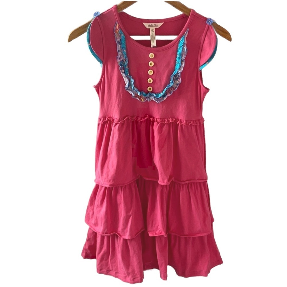Matilda Jane pink and blue  girls dress size 12 GUC